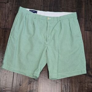 Polo Golf Fairway Shorts Ralph Lauren Size 40 Green Gingham Pleated Seersucker